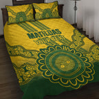 Custom Australia Matildas Quilt Bed Set Aussie Aboriginal Gold Version