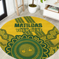 Custom Australia Matildas Round Carpet Aussie Aboriginal Gold Version