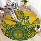 Custom Australia Matildas Round Carpet Aussie Aboriginal Gold Version