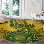 Custom Australia Matildas Round Carpet Aussie Aboriginal Gold Version
