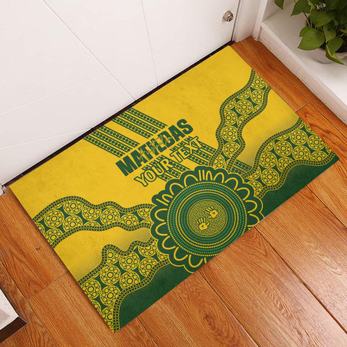 Custom Australia Matildas Rubber Doormat Aussie Aboriginal Gold Version