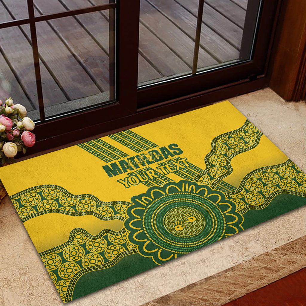Custom Australia Matildas Rubber Doormat Aussie Aboriginal Gold Version