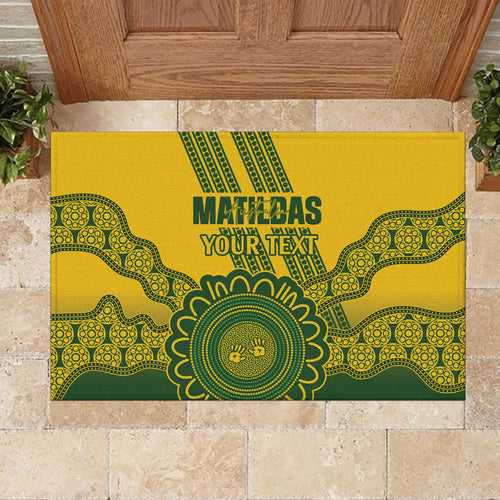 Custom Australia Matildas Rubber Doormat Aussie Aboriginal Gold Version