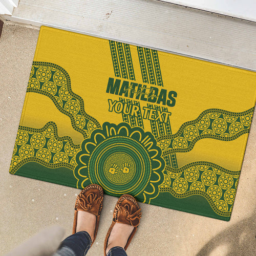 Custom Australia Matildas Rubber Doormat Aussie Aboriginal Gold Version
