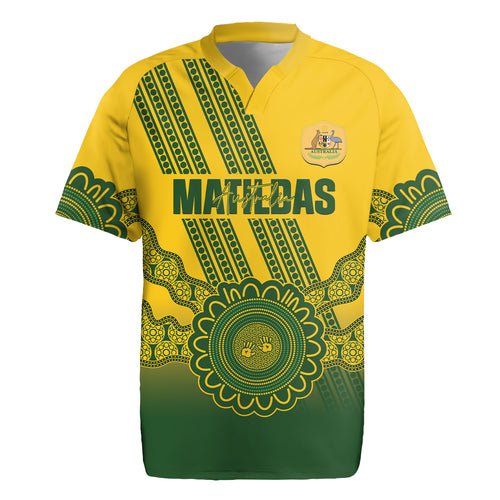 Custom Australia Matildas Rugby Jersey Aussie Aboriginal Gold Version