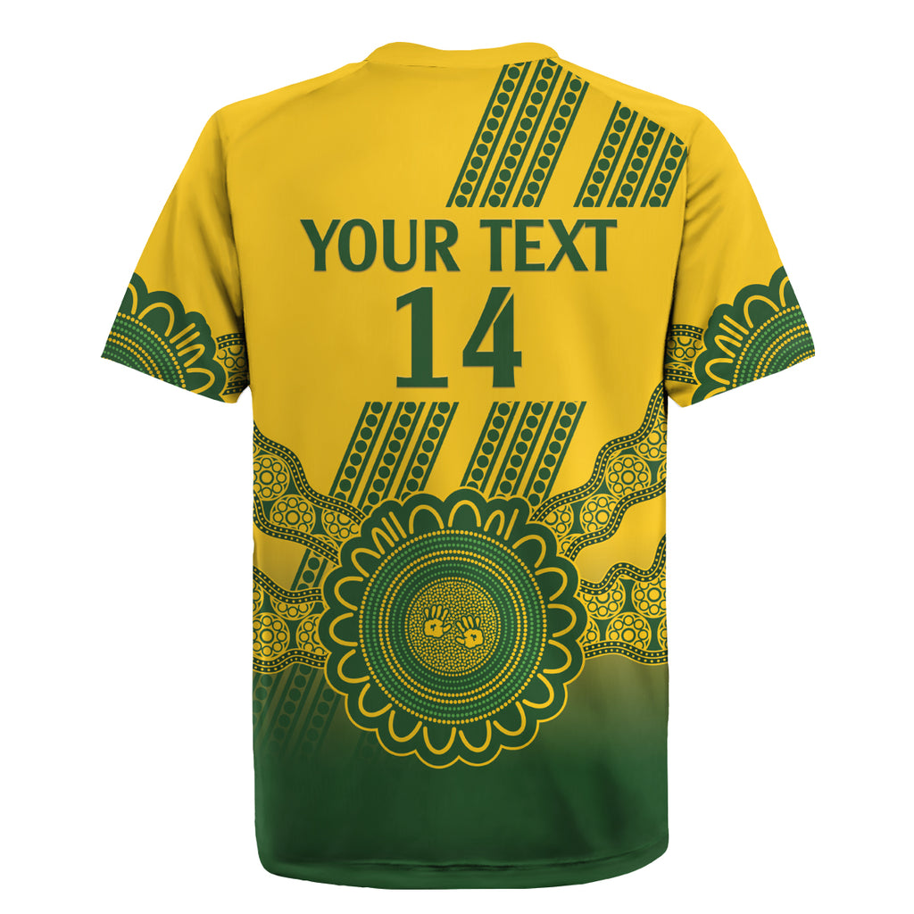 Custom Australia Matildas Rugby Jersey Aussie Aboriginal Gold Version