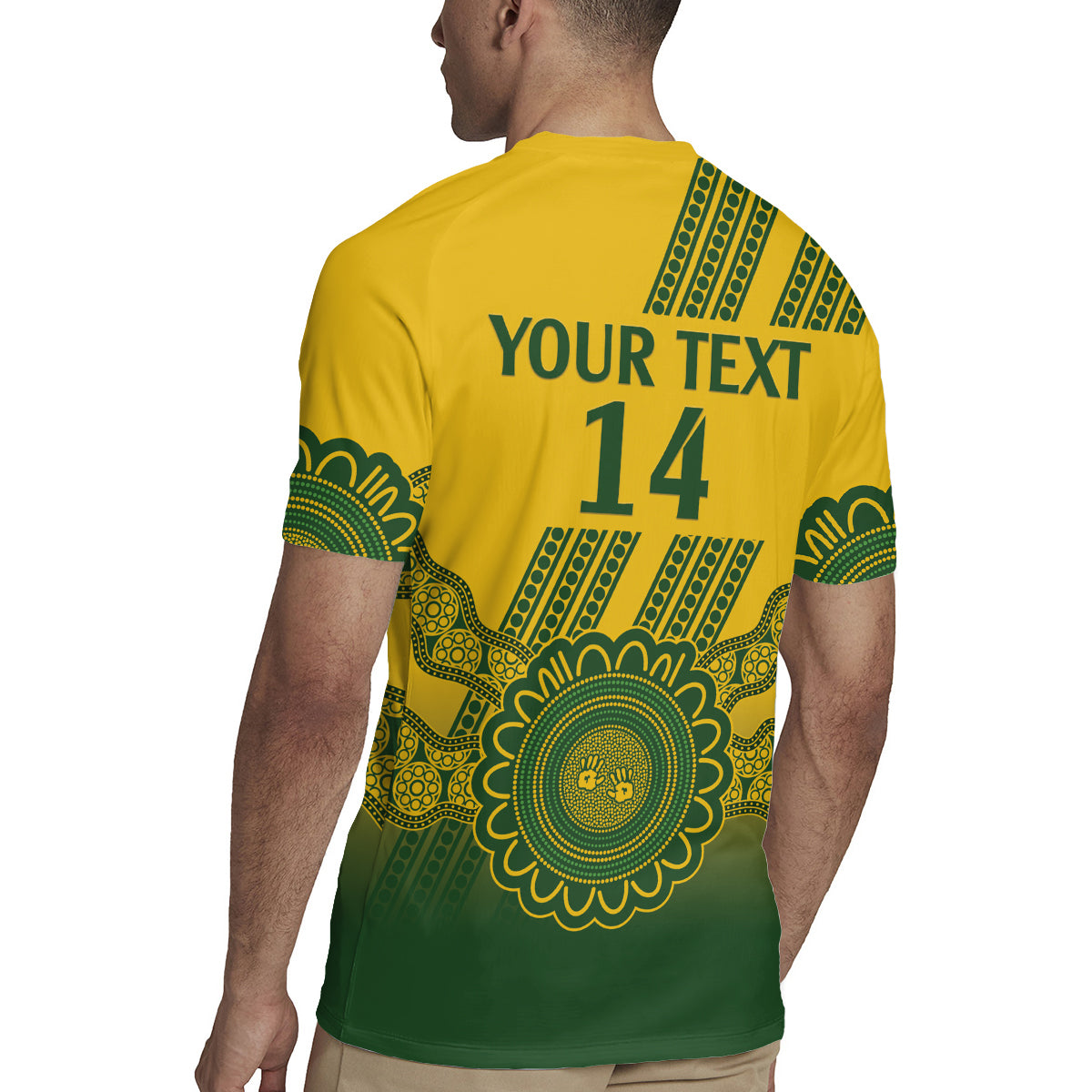 Custom Australia Matildas Rugby Jersey Aussie Aboriginal Gold Version