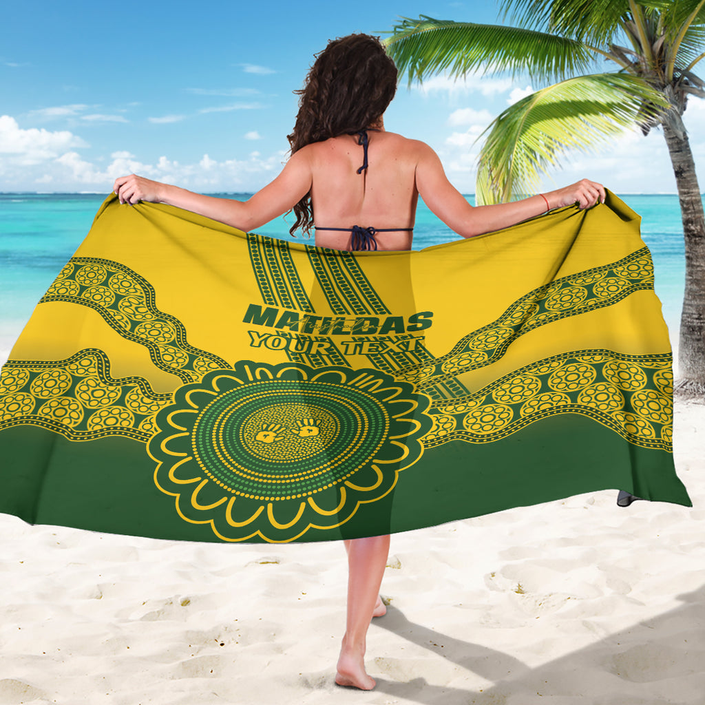 Custom Australia Matildas Sarong Aussie Aboriginal Gold Version