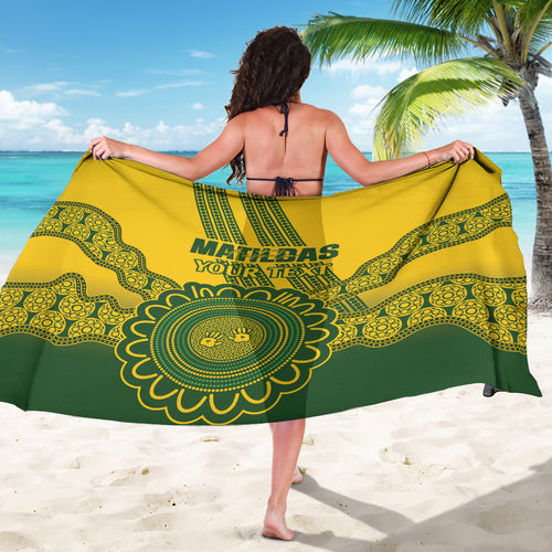 Custom Australia Matildas Sarong Aussie Aboriginal Gold Version