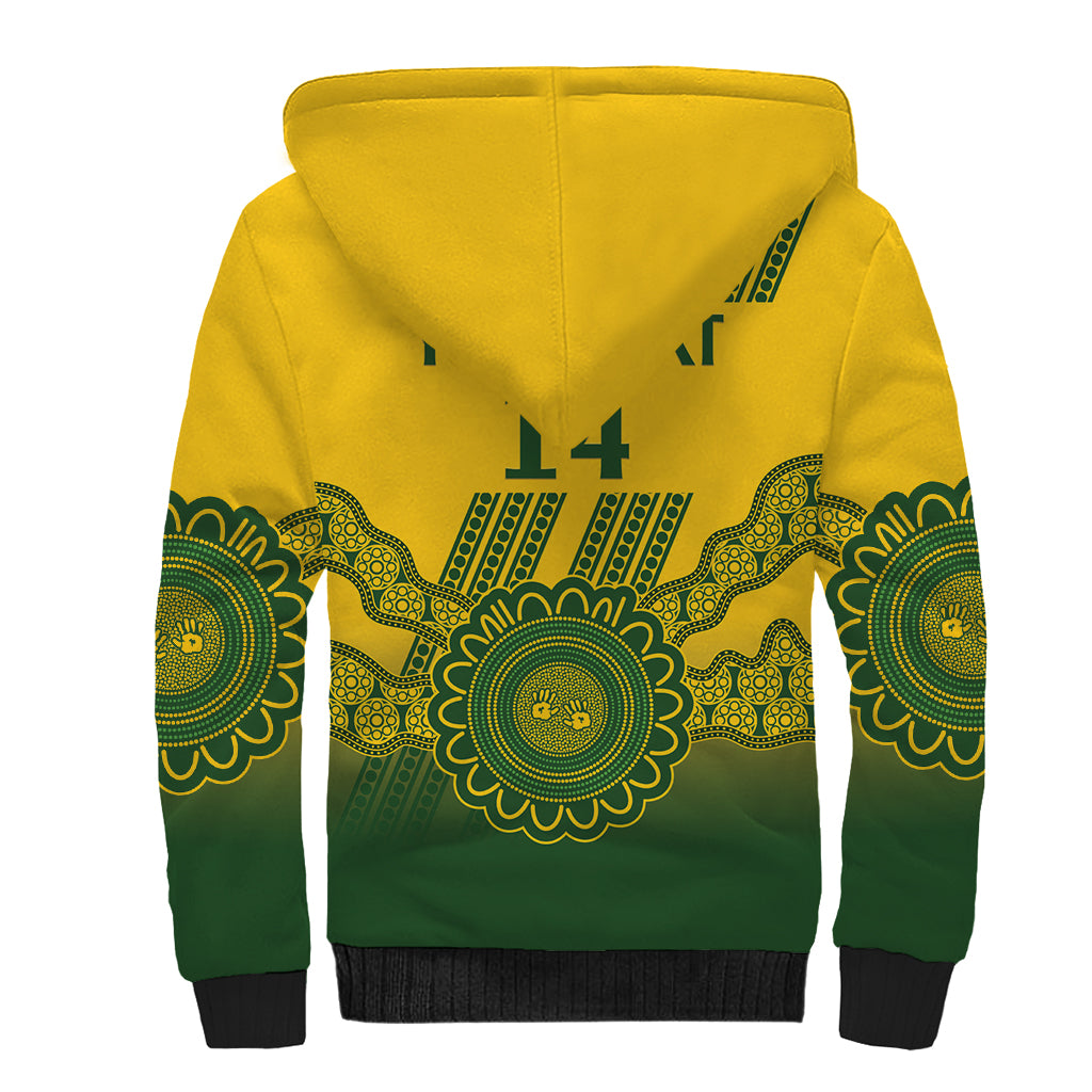 Custom Australia Matildas Sherpa Hoodie Aussie Aboriginal Gold Version