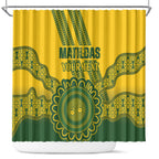 Custom Australia Matildas Shower Curtain Aussie Aboriginal Gold Version