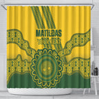Custom Australia Matildas Shower Curtain Aussie Aboriginal Gold Version