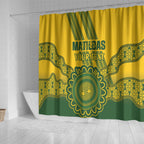 Custom Australia Matildas Shower Curtain Aussie Aboriginal Gold Version
