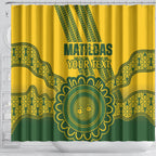 Custom Australia Matildas Shower Curtain Aussie Aboriginal Gold Version