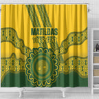 Custom Australia Matildas Shower Curtain Aussie Aboriginal Gold Version