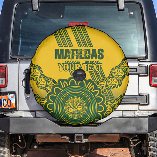 Custom Australia Matildas Spare Tire Cover Aussie Aboriginal Gold Version