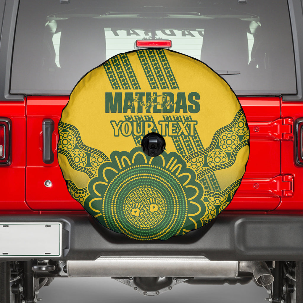 Custom Australia Matildas Spare Tire Cover Aussie Aboriginal Gold Version