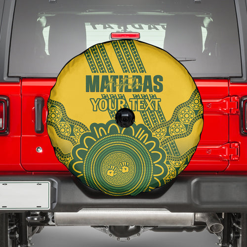 Custom Australia Matildas Spare Tire Cover Aussie Aboriginal Gold Version