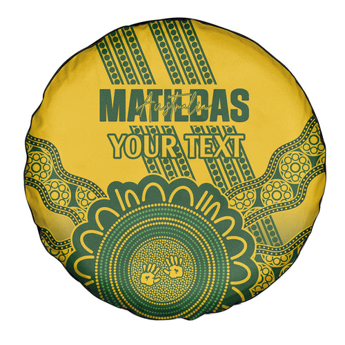 Custom Australia Matildas Spare Tire Cover Aussie Aboriginal Gold Version