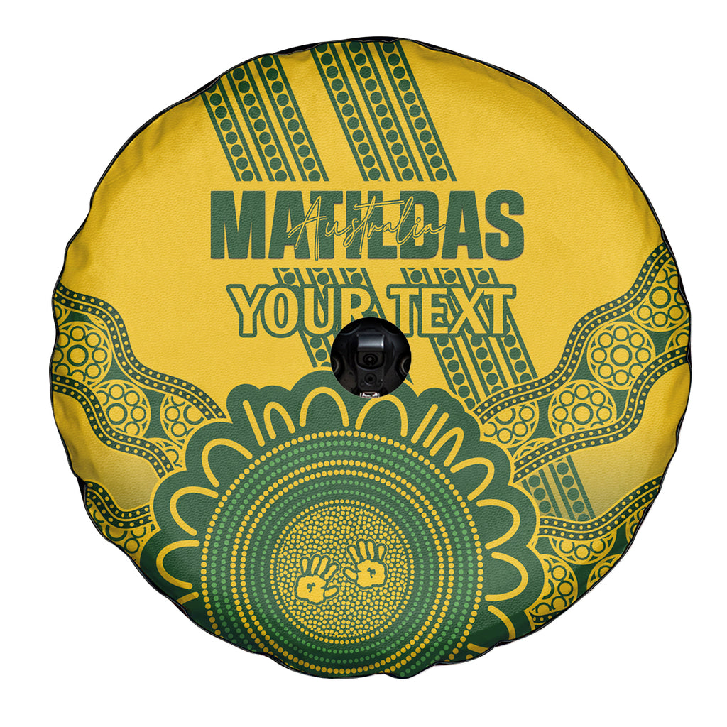 Custom Australia Matildas Spare Tire Cover Aussie Aboriginal Gold Version