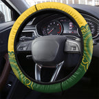 Custom Australia Matildas Steering Wheel Cover Aussie Aboriginal Gold Version