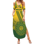 Custom Australia Matildas Summer Maxi Dress Aussie Aboriginal Gold Version