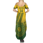 Custom Australia Matildas Summer Maxi Dress Aussie Aboriginal Gold Version