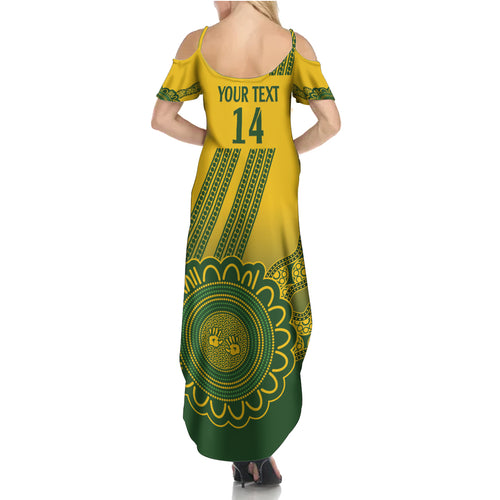 Custom Australia Matildas Summer Maxi Dress Aussie Aboriginal Gold Version