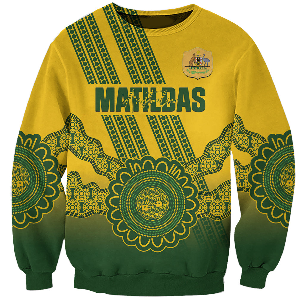 Custom Australia Matildas Sweatshirt Aussie Aboriginal Gold Version