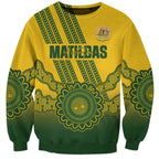 Custom Australia Matildas Sweatshirt Aussie Aboriginal Gold Version
