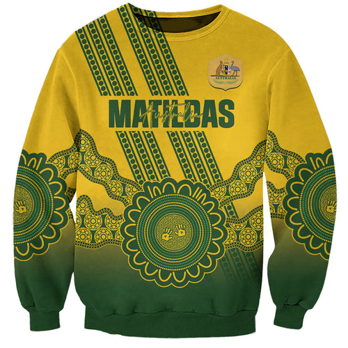 Custom Australia Matildas Sweatshirt Aussie Aboriginal Gold Version