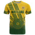 Custom Australia Matildas T Shirt Aussie Aboriginal Gold Version