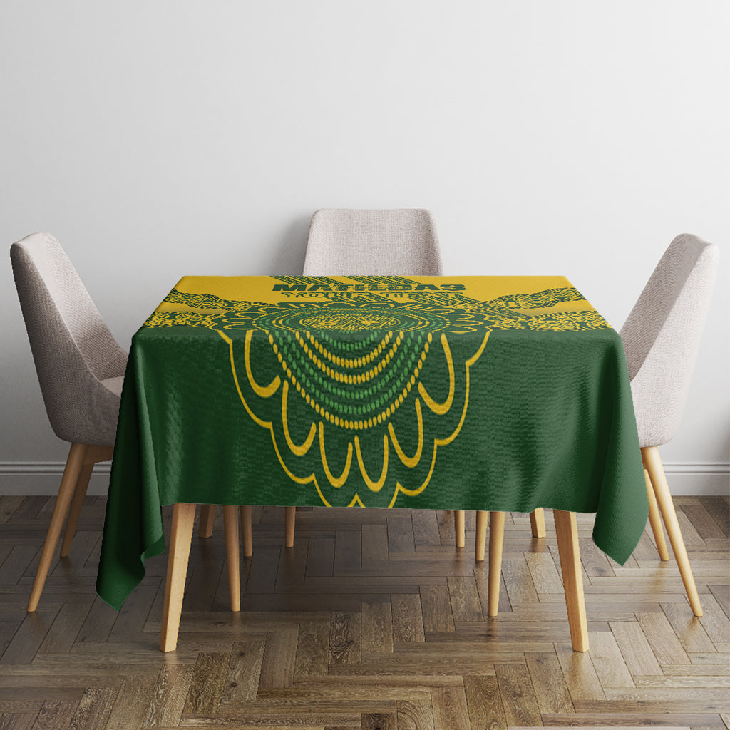 Custom Australia Matildas Tablecloth Aussie Aboriginal Gold Version