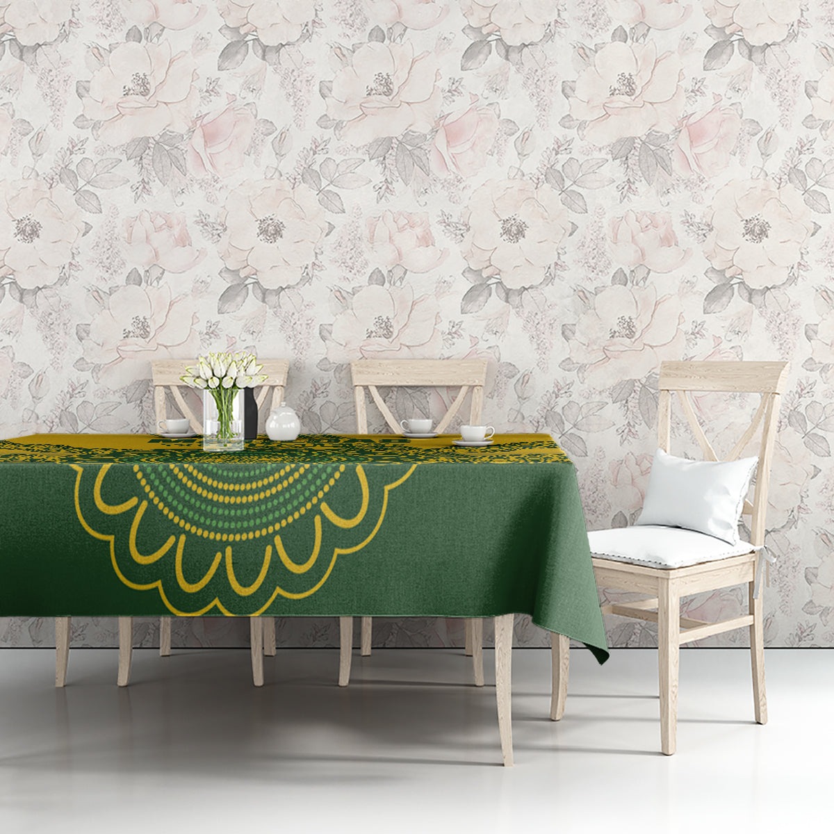 Custom Australia Matildas Tablecloth Aussie Aboriginal Gold Version