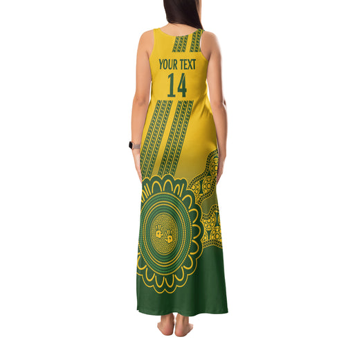 Custom Australia Matildas Tank Maxi Dress Aussie Aboriginal Gold Version
