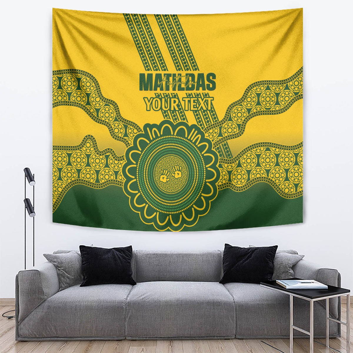 Custom Australia Matildas Tapestry Aussie Aboriginal Gold Version