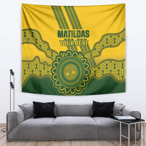 Custom Australia Matildas Tapestry Aussie Aboriginal Gold Version