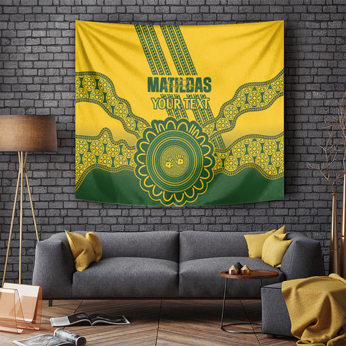 Custom Australia Matildas Tapestry Aussie Aboriginal Gold Version