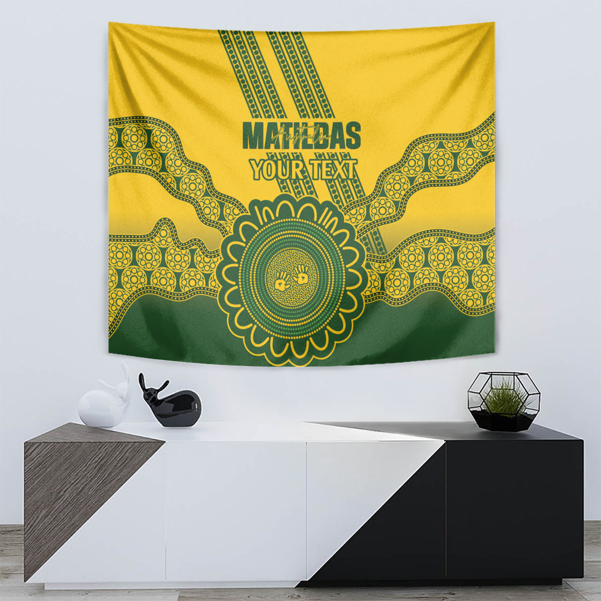 Custom Australia Matildas Tapestry Aussie Aboriginal Gold Version