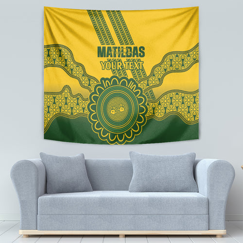 Custom Australia Matildas Tapestry Aussie Aboriginal Gold Version