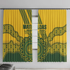 Custom Australia Matildas Window Curtain Aussie Aboriginal Gold Version
