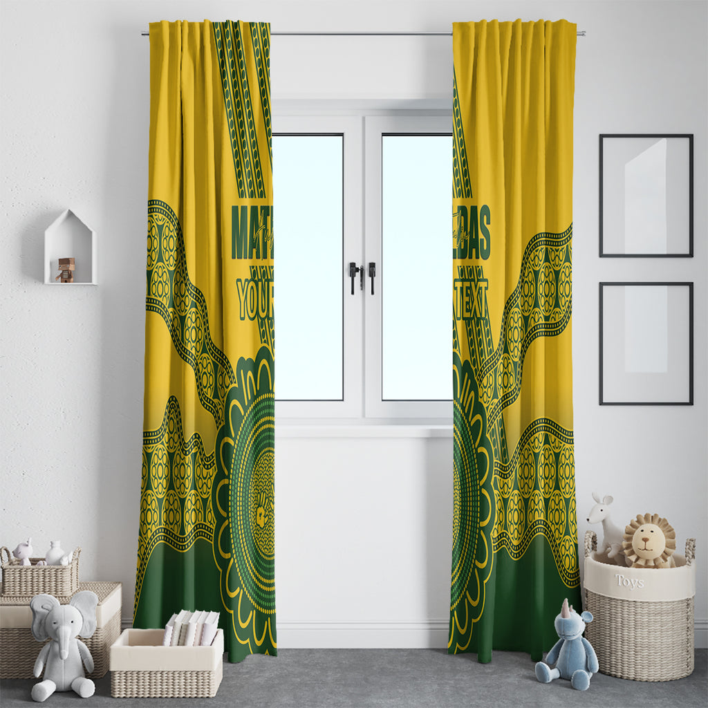 Custom Australia Matildas Window Curtain Aussie Aboriginal Gold Version