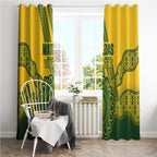 Custom Australia Matildas Window Curtain Aussie Aboriginal Gold Version