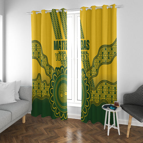 Custom Australia Matildas Window Curtain Aussie Aboriginal Gold Version