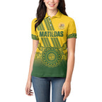Custom Australia Matildas Women Polo Shirt Aussie Aboriginal Gold Version