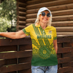Custom Australia Matildas Women Polo Shirt Aussie Aboriginal Gold Version