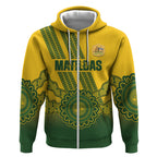 Custom Australia Matildas Zip Hoodie Aussie Aboriginal Gold Version