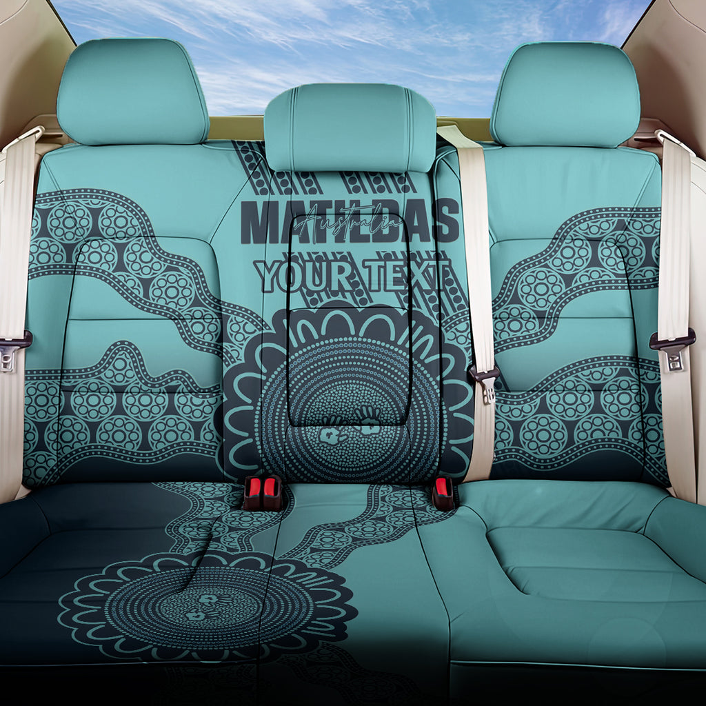 Custom Australia Matildas Back Car Seat Cover Aussie Aboriginal Turquoise Version