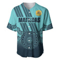 Custom Australia Matildas Baseball Jersey Aussie Aboriginal Turquoise Version