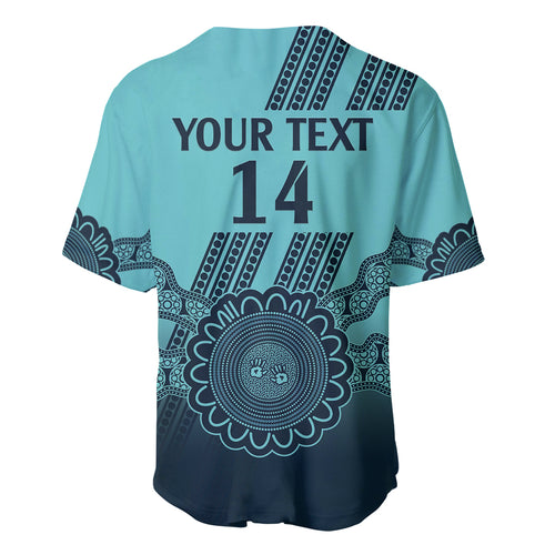 Custom Australia Matildas Baseball Jersey Aussie Aboriginal Turquoise Version